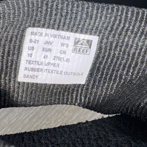 Reef Flip Flops Sandy Sandal Womens Sz 10 Black Synthetic‎ Chunky Thong Slip-On - Picture 9 of 10